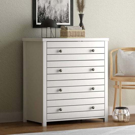 Living Essentials by Hillsdale - Harmony Wood 4 Drawer Chest, Matte White - 5271-784 veiw 2
