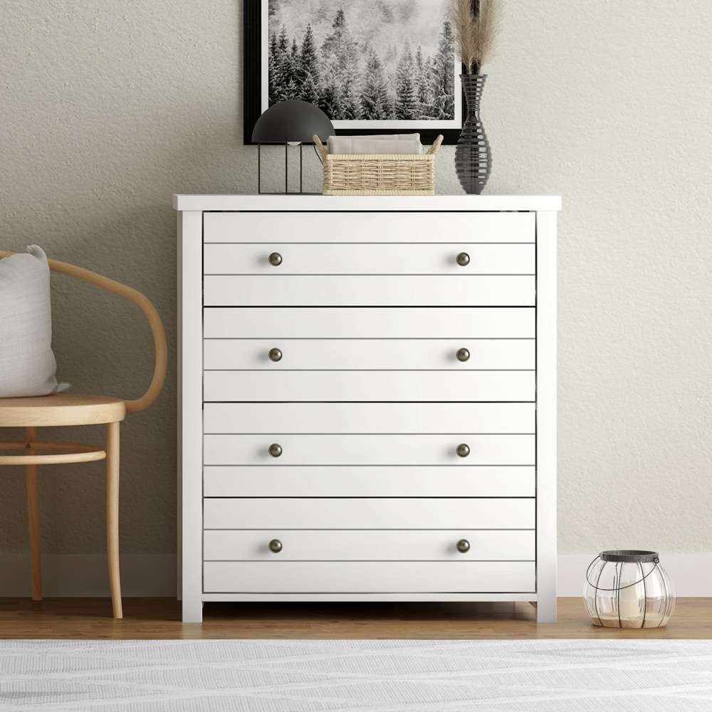 Living Essentials by Hillsdale - Harmony Wood 4 Drawer Chest, Matte White - 5271-784 veiw 3