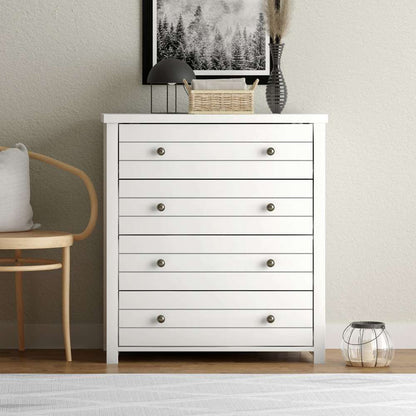 Living Essentials by Hillsdale - Harmony Wood 4 Drawer Chest, Matte White - 5271-784 veiw 3