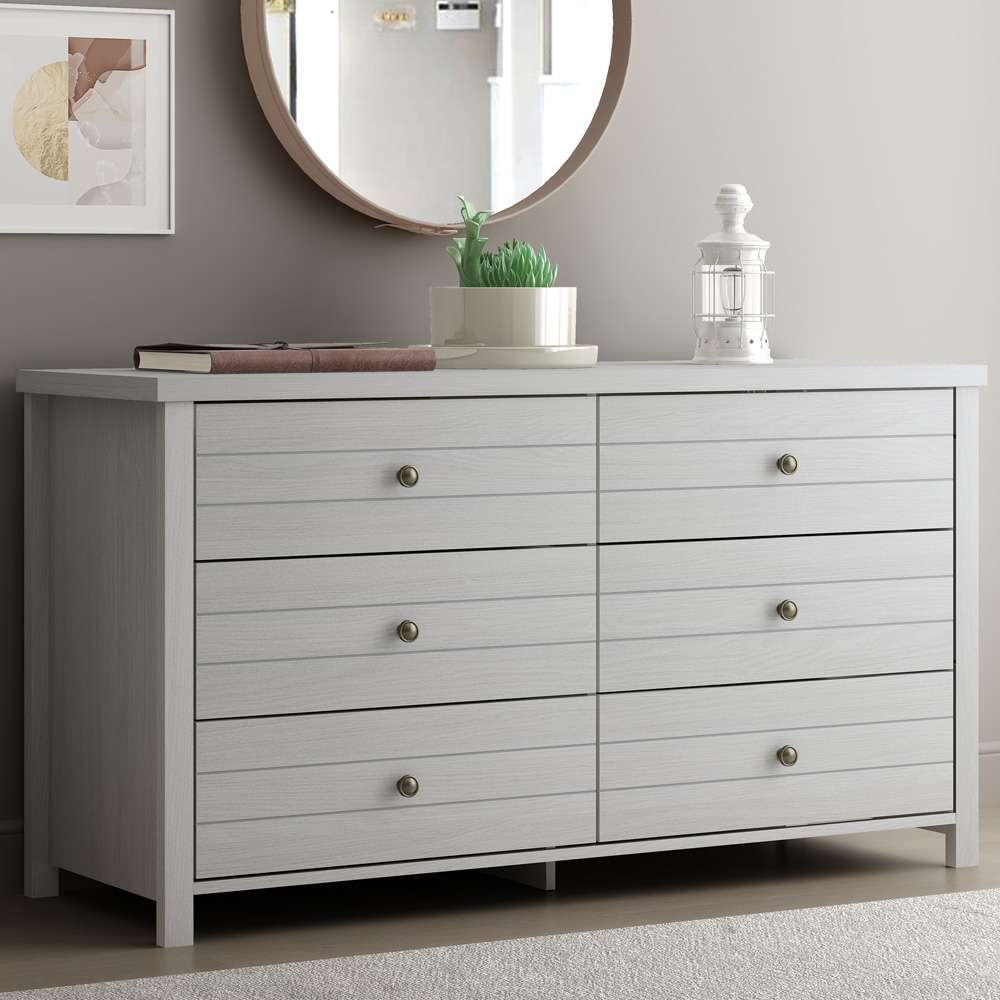 Living Essentials by Hillsdale - Harmony Wood 6 Drawer Dresser, Gray - 5269-716 veiw 2