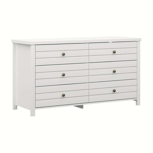 Living Essentials by Hillsdale - Harmony Wood 6 Drawer Dresser, Matte White - 5271-716 veiw 1