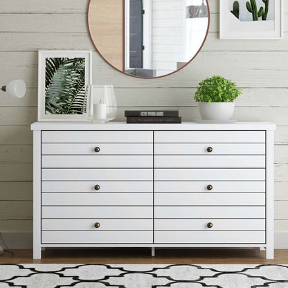 Living Essentials by Hillsdale - Harmony Wood 6 Drawer Dresser, Matte White - 5271-716 veiw 3