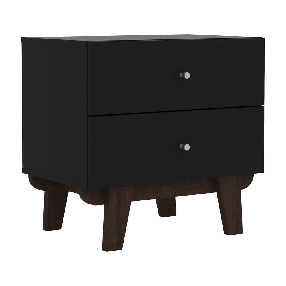 Living Essentials by Hillsdale - Kincaid Wood 2 Drawer Nightstand, Matte Black - 2735-773 veiw 1