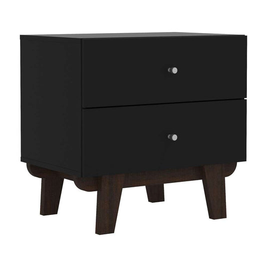 Living Essentials by Hillsdale - Kincaid Wood 2 Drawer Nightstand, Matte Black - 2735-773 veiw 1