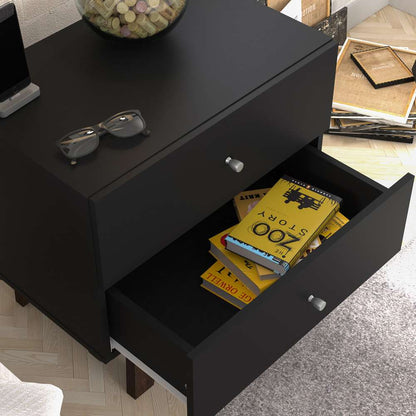 Living Essentials by Hillsdale - Kincaid Wood 2 Drawer Nightstand, Matte Black - 2735-773 veiw 4