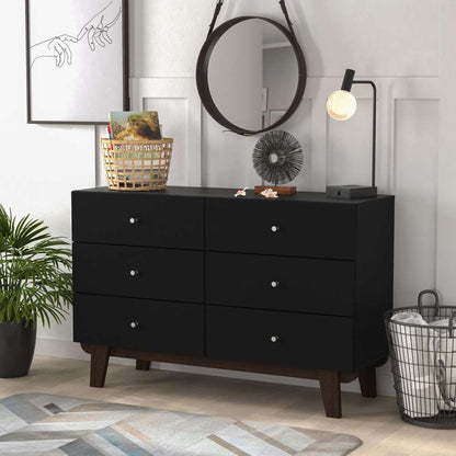 Living Essentials by Hillsdale - Kincaid Wood 6 Drawer Dresser, Matte Black - 2735-717 veiw 2
