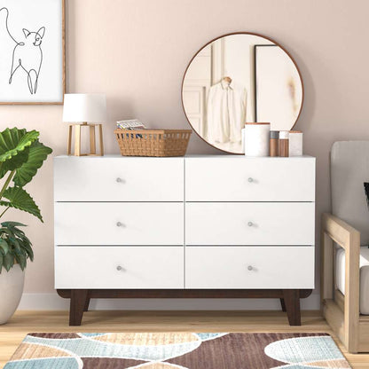 Living Essentials by Hillsdale - Kincaid Wood 6 Drawer Dresser, Matte White - 2735-716 veiw 3
