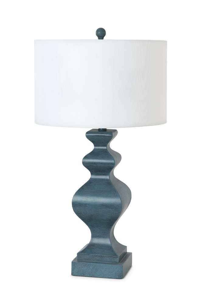 Lux Lighting - Cyrus 32in Blue Polyresin Table lamp, (Set of 2)   - LUX-C03-BLUE-USB veiw 1