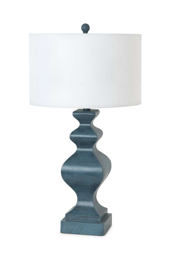 Lux Lighting - Cyrus 32in Blue Polyresin Table lamp, (Set of 2)   - LUX-C03-BLUE-USB veiw 2