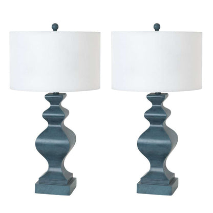 Lux Lighting - Cyrus 32in Blue Polyresin Table lamp, (Set of 2)   - LUX-C03-BLUE-USB veiw 3