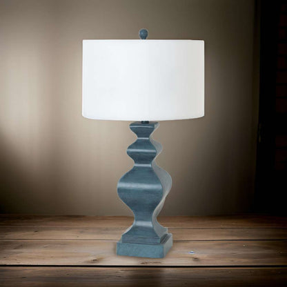 Lux Lighting - Cyrus 32in Blue Polyresin Table lamp, (Set of 2)   - LUX-C03-BLUE-USB veiw 7