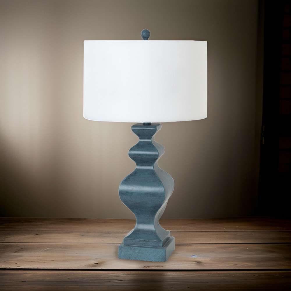 Lux Lighting - Cyrus 32in Blue Polyresin Table lamp, (Set of 2)   - LUX-C03-BLUE-USB veiw 8