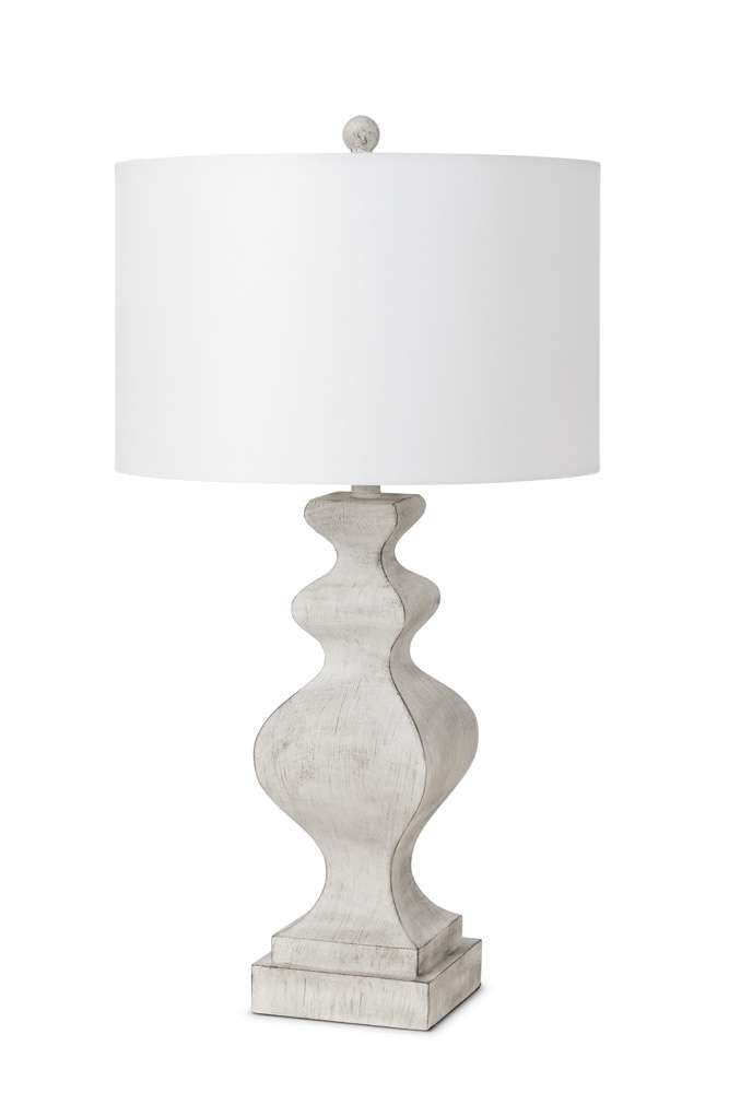 Lux Lighting - Cyrus 32in White Farmhouse Polyresin Table Lamp w/ USB, (Set of 2) - LUX-C02-WHITE-USB veiw 1