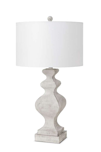 Lux Lighting - Cyrus 32in White Farmhouse Polyresin Table Lamp w/ USB, (Set of 2) - LUX-C02-WHITE-USB veiw 2