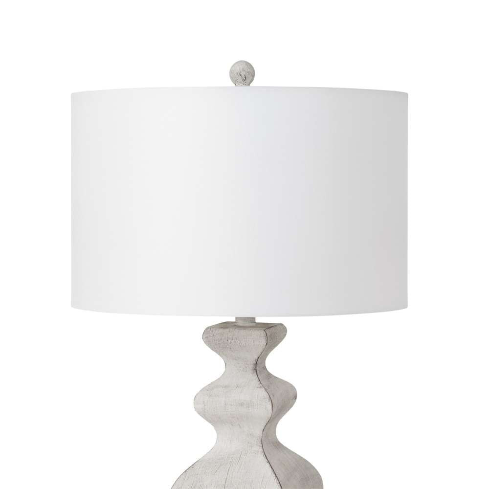 Lux Lighting - Cyrus 32in White Farmhouse Polyresin Table Lamp w/ USB, (Set of 2) - LUX-C02-WHITE-USB veiw 5