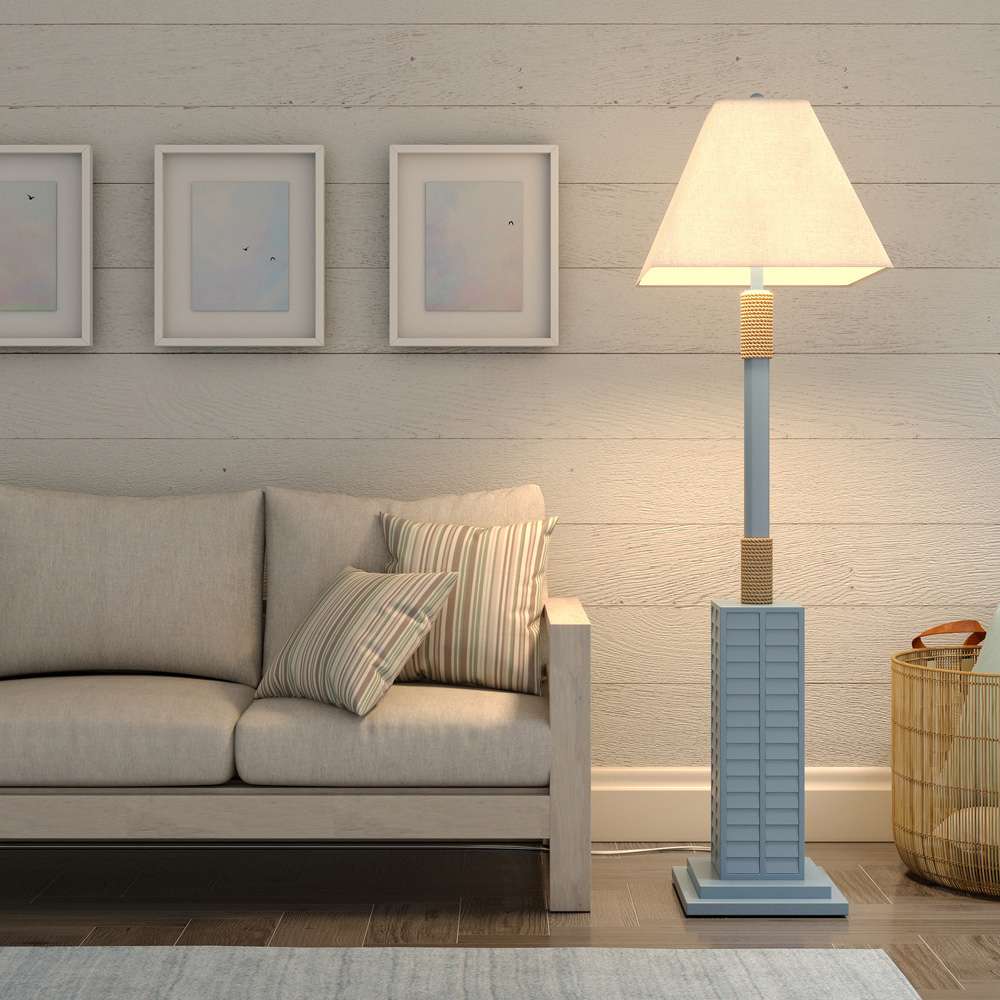 Lux Lighting - Floor Shutter 63in Polyresin Coastal  Floor Lamp Blue (1pk) - LUX-FL-1752-BLUE veiw 4