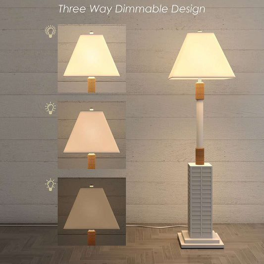 Lux Lighting - Floor Shutter 63in Polyresin Coastal Floor Lamp off white (1pk) - LUX-FL-1752-WHITE veiw 2