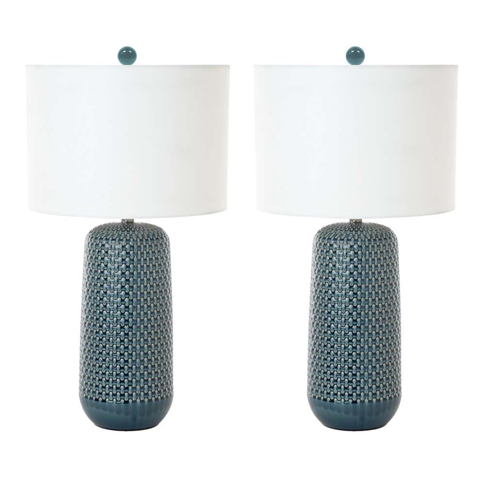 Lux Lighting - Marlin 30in Blue Ceramic Table Lamp, (Set of 2) - LUX-2048-BLUE veiw 1