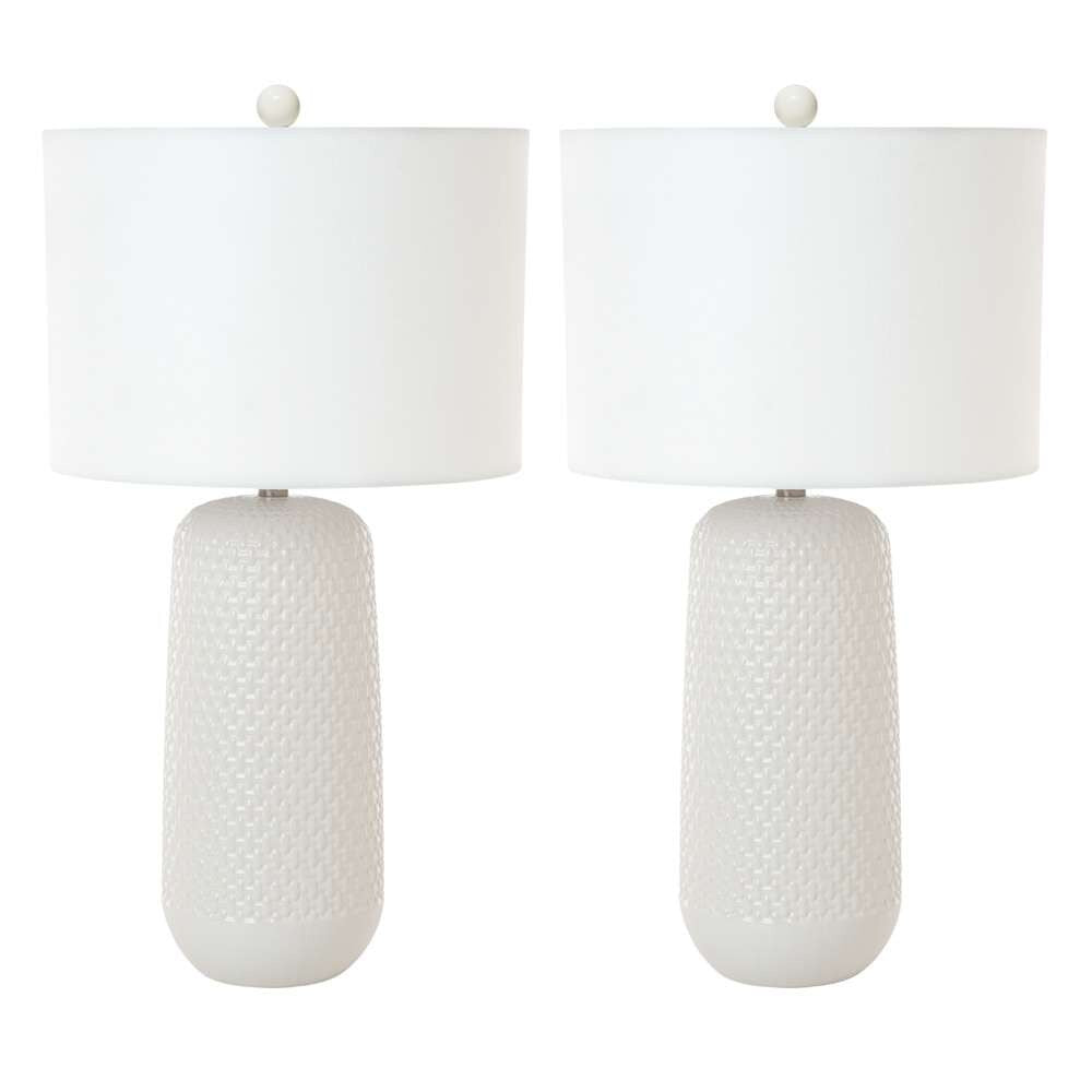 Lux Lighting - Marlin 30in White Ceramic Table Lamp, (Set of 2) - LUX-2048-WHITE veiw 3