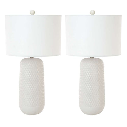 Lux Lighting - Marlin 30in White Ceramic Table Lamp, (Set of 2) - LUX-2048-WHITE veiw 3