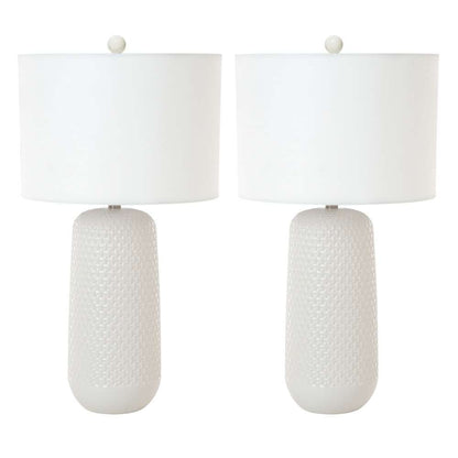 Lux Lighting - Marlin 30in White Ceramic Table Lamp, (Set of 2) - LUX-2048-WHITE veiw 4