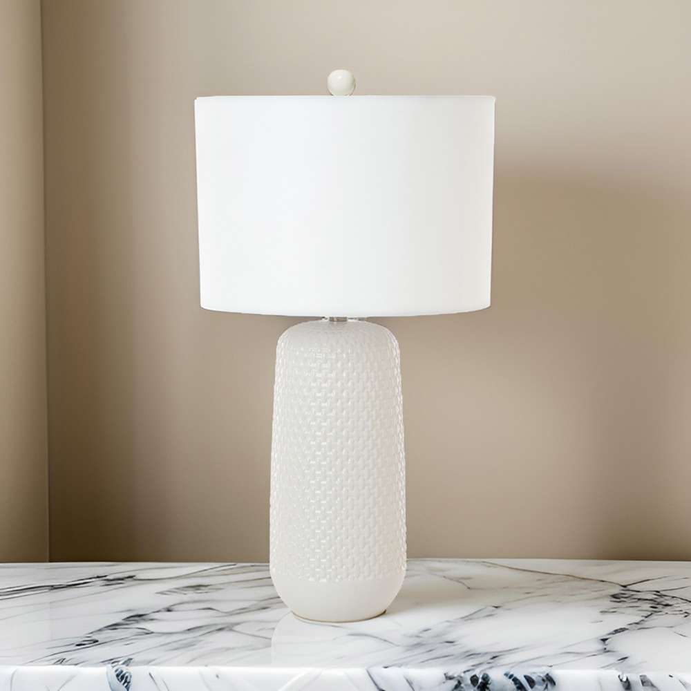 Lux Lighting - Marlin 30in White Ceramic Table Lamp, (Set of 2) - LUX-2048-WHITE veiw 8