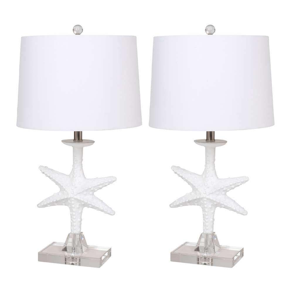 Lux Lighting - Patrick 28in White Starfish / Crystal Base, (Set of 2) - LUX-117-WHITE veiw 5