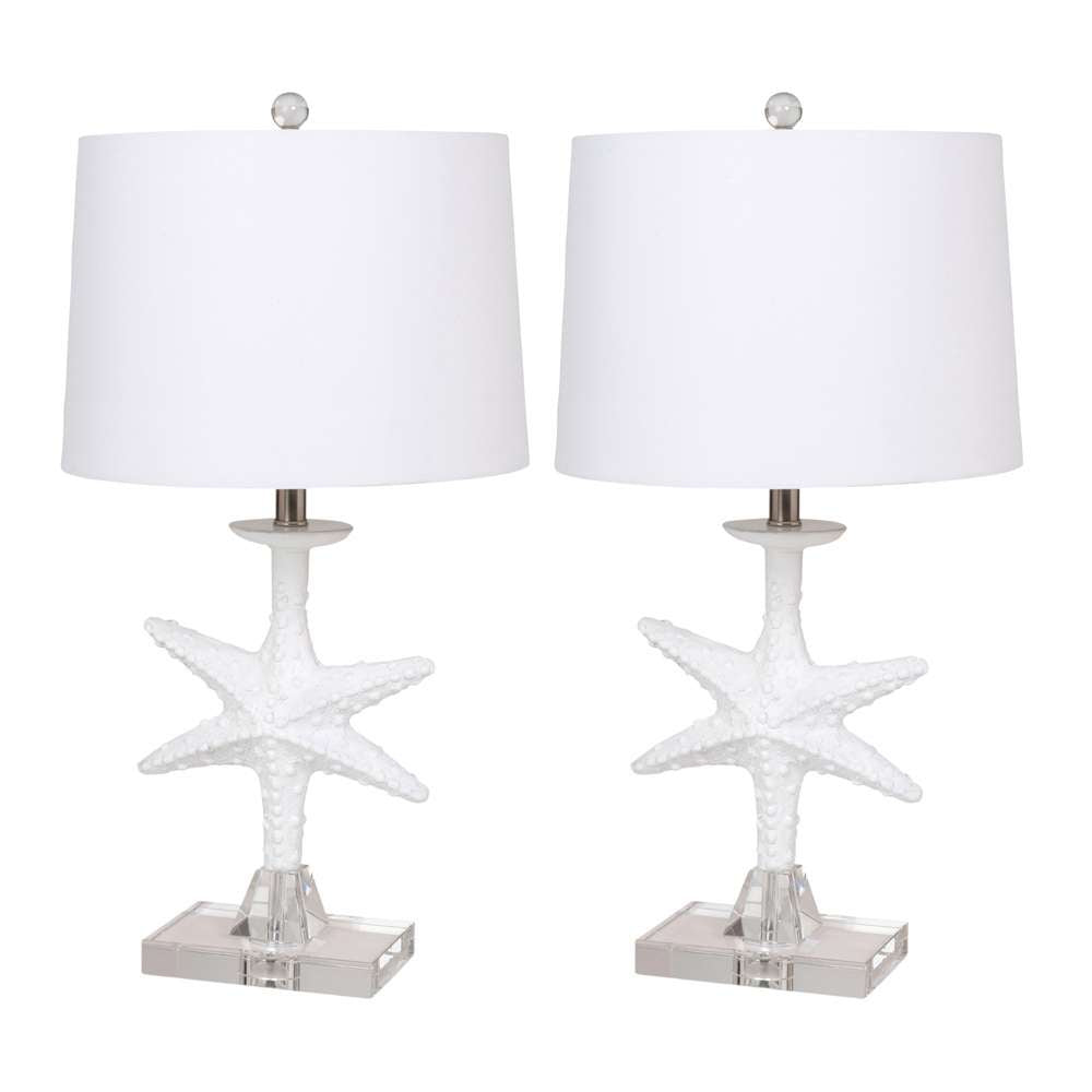 Lux Lighting - Patrick 28in White Starfish / Crystal Base, (Set of 2) - LUX-117-WHITE veiw 6