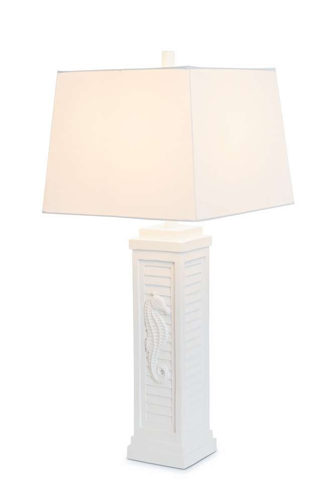 Lux Lighting - Sea Horse Shutter 32in Shutter Lamp w/USB Bright White, (Set of 2) - LUX-3923-WHITE-USB veiw 1