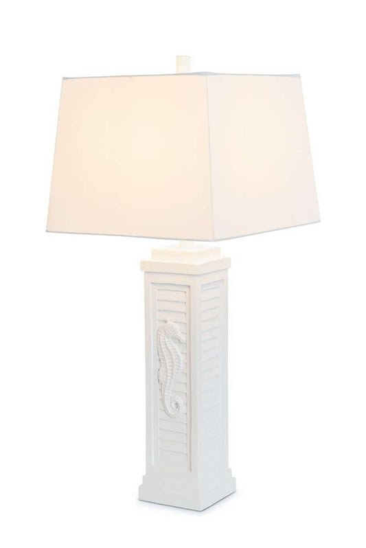 Lux Lighting - Sea Horse Shutter 32in Shutter Lamp w/USB Bright White, (Set of 2) - LUX-3923-WHITE-USB veiw 1