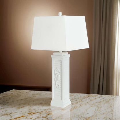 Lux Lighting - Sea Horse Shutter 32in Shutter Lamp w/USB Bright White, (Set of 2) - LUX-3923-WHITE-USB veiw 6
