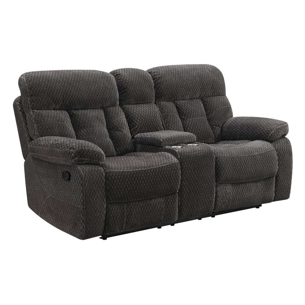 New Classic Furniture - Bravo Dual Recliner Console Loveseat-Charcoal - U1165-25-SLP veiw 2
