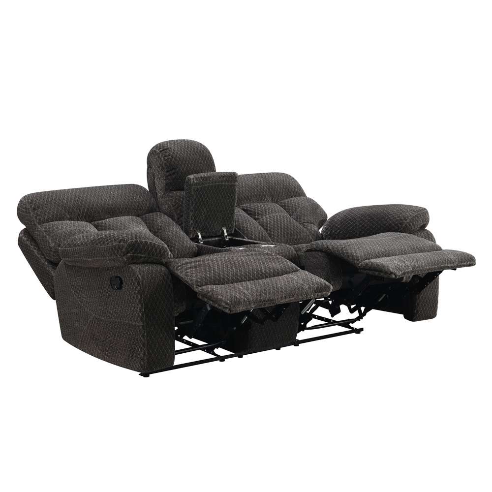 New Classic Furniture - Bravo Dual Recliner Console Loveseat-Charcoal - U1165-25-SLP veiw 4