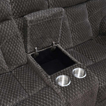 New Classic Furniture - Bravo Dual Recliner Console Loveseat-Charcoal - U1165-25-SLP veiw 5