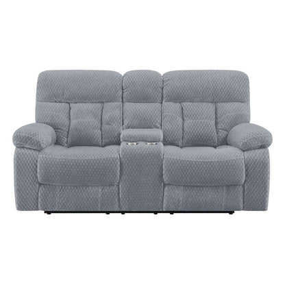 New Classic Furniture - Bravo Dual Recliner Console Loveseat-Stone - U1165-25-STN veiw 3