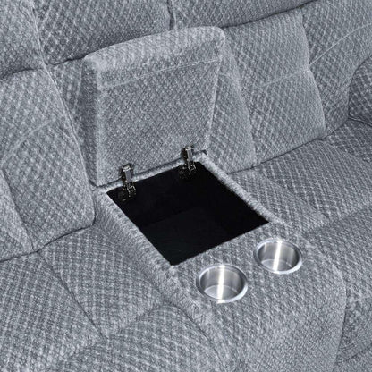 New Classic Furniture - Bravo Dual Recliner Console Loveseat-Stone - U1165-25-STN veiw 5