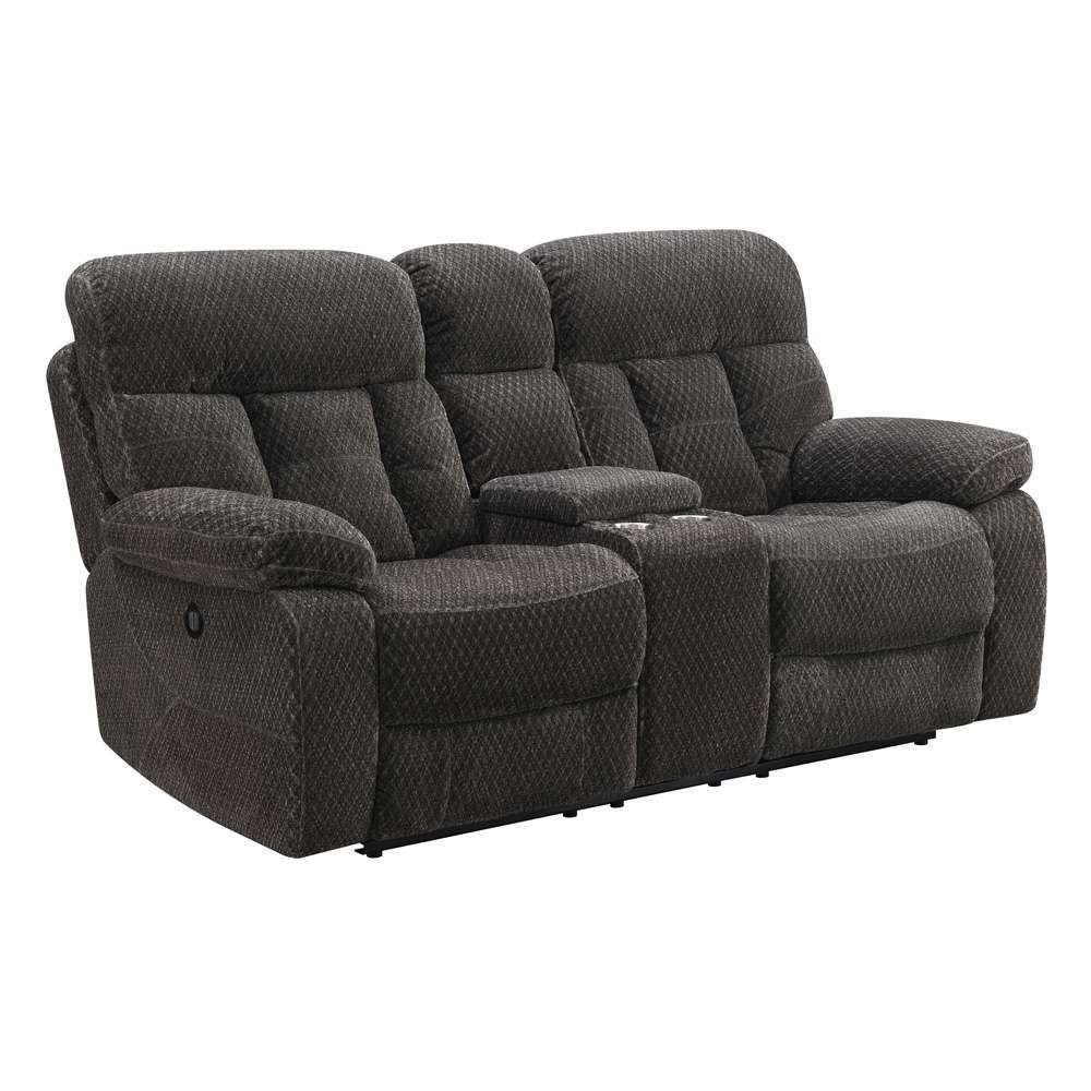 New Classic Furniture - Bravo Dual Recliner Console Loveseat With Power Footrest-Charcoal - U1165-25P1-SLP veiw 1