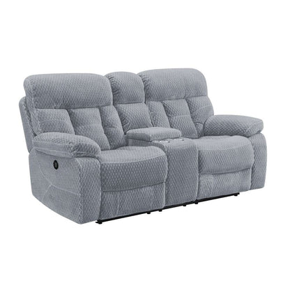 New Classic Furniture - Bravo Dual Recliner Console Loveseat With Power Footrest-Stone - U1165-25P1-STN veiw 2