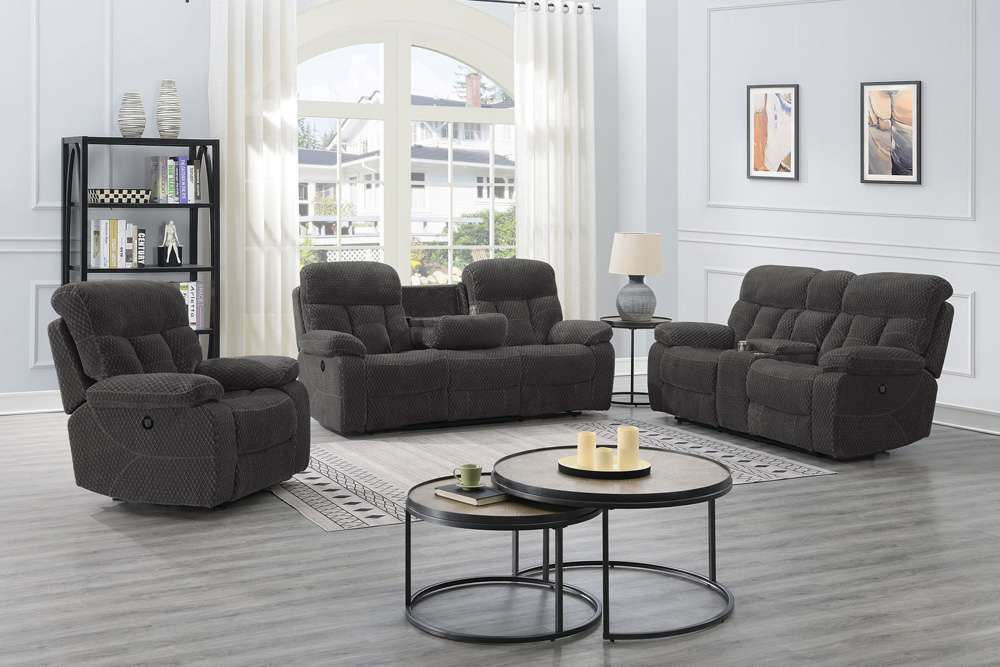 New Classic Furniture - Bravo Dual Recliner Sofa With Power Footrest-Charcoal - U1165-30P1-SLP veiw 2