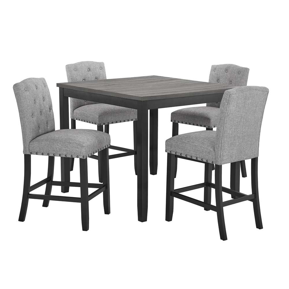 New Classic Furniture - Daphne 5 Pc Gray 42in Counter Set W/Gray Chairs - D1606-52S-GRY veiw 3