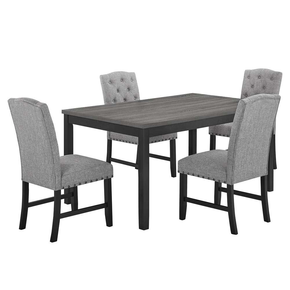 New Classic Furniture - Daphne 5 Pc Gray 60in Dining Set W/Gray Chairs - D1606-60S-GRY veiw 2