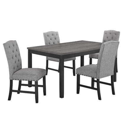 New Classic Furniture - Daphne 5 Pc Gray 60in Dining Set W/Gray Chairs - D1606-60S-GRY veiw 3