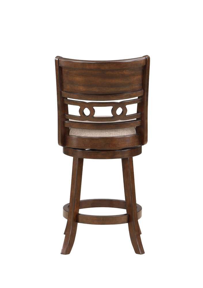 New Classic Furniture - Gia 24in Swivel Counter Stool-Cherry W/Brown Fabric Seat - S1701-CS-CHY veiw 3