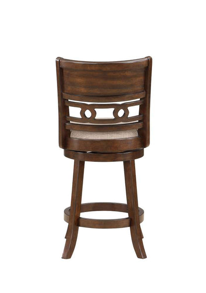 New Classic Furniture - Gia 24in Swivel Counter Stool-Cherry W/Brown Fabric Seat - S1701-CS-CHY veiw 3
