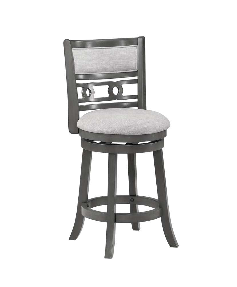 New Classic Furniture - Gia 24in Swivel Counter Stool-Gray W/Gray Fabric Seat - S1701-CS-GRY veiw 1