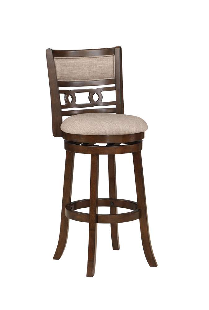 New Classic Furniture - Gia  29in Swivel Barstool-Cherry W/Brown Fabric Seat - S1701-BS-CHY veiw 1