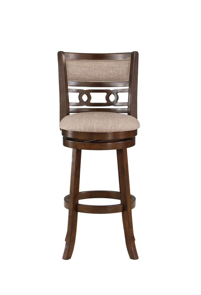New Classic Furniture - Gia  29in Swivel Barstool-Cherry W/Brown Fabric Seat - S1701-BS-CHY veiw 3