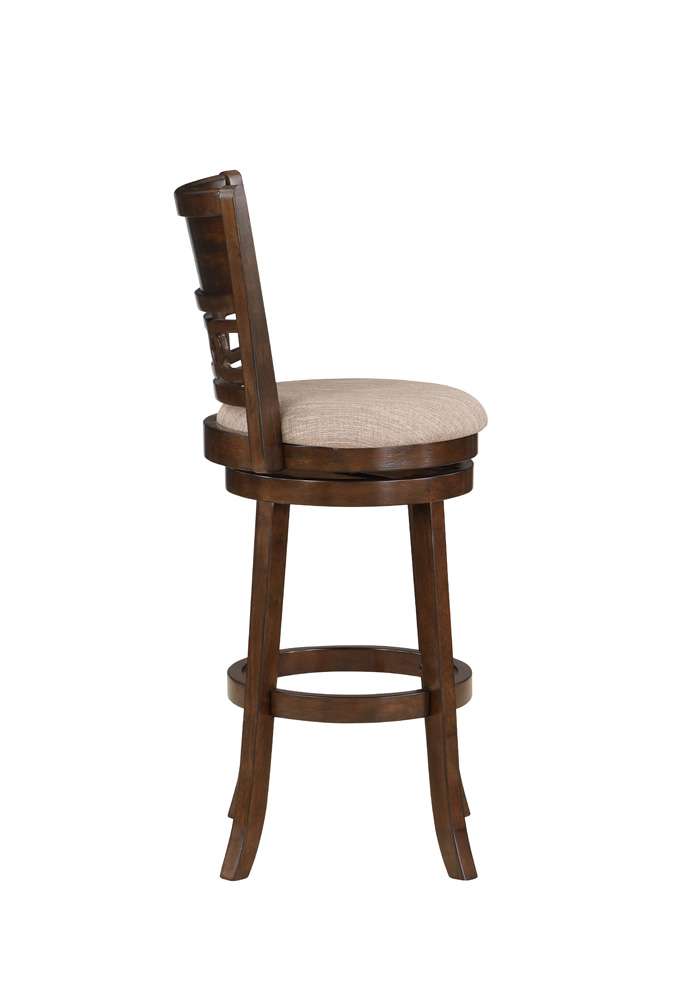 New Classic Furniture - Gia  29in Swivel Barstool-Cherry W/Brown Fabric Seat - S1701-BS-CHY veiw 4