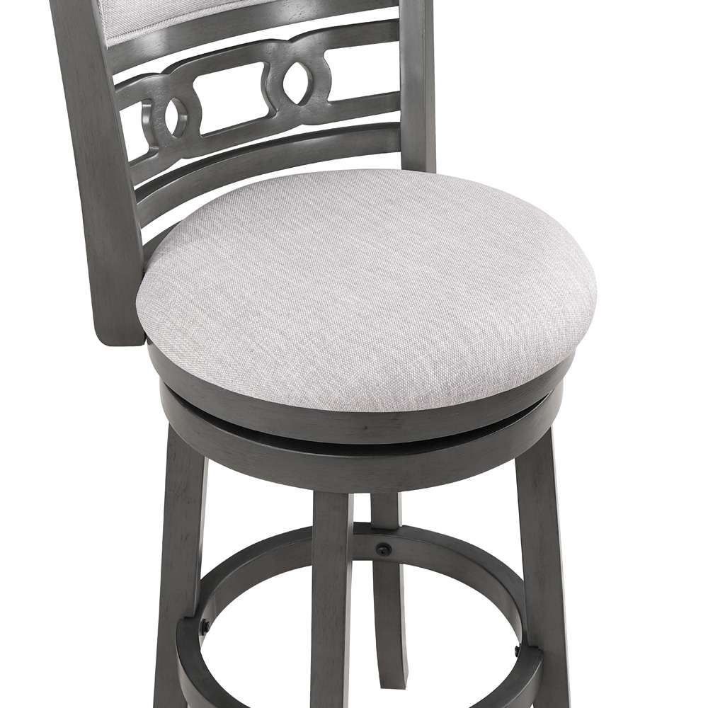 New Classic Furniture - Gia 29in Swivel Barstool-Gray W/Gray Fabric Seat - S1701-BS-GRY veiw 5