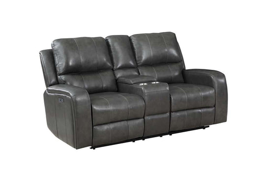 New Classic Furniture - Linton Leather Console Loveseat W/ Pwr Fr-Gray - L1721-25P1-DGR veiw 1